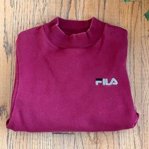 Urban Outfitters FILA XS Cropped Mock Neck Sweatshirt